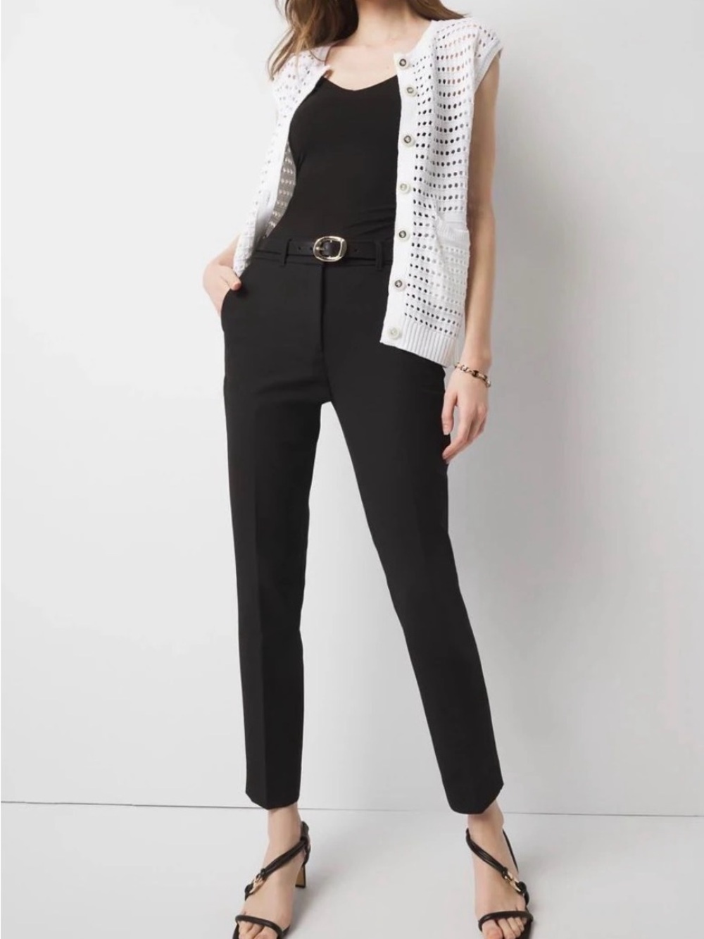 White House Black Market Black Slim Ankle Pants - Women's